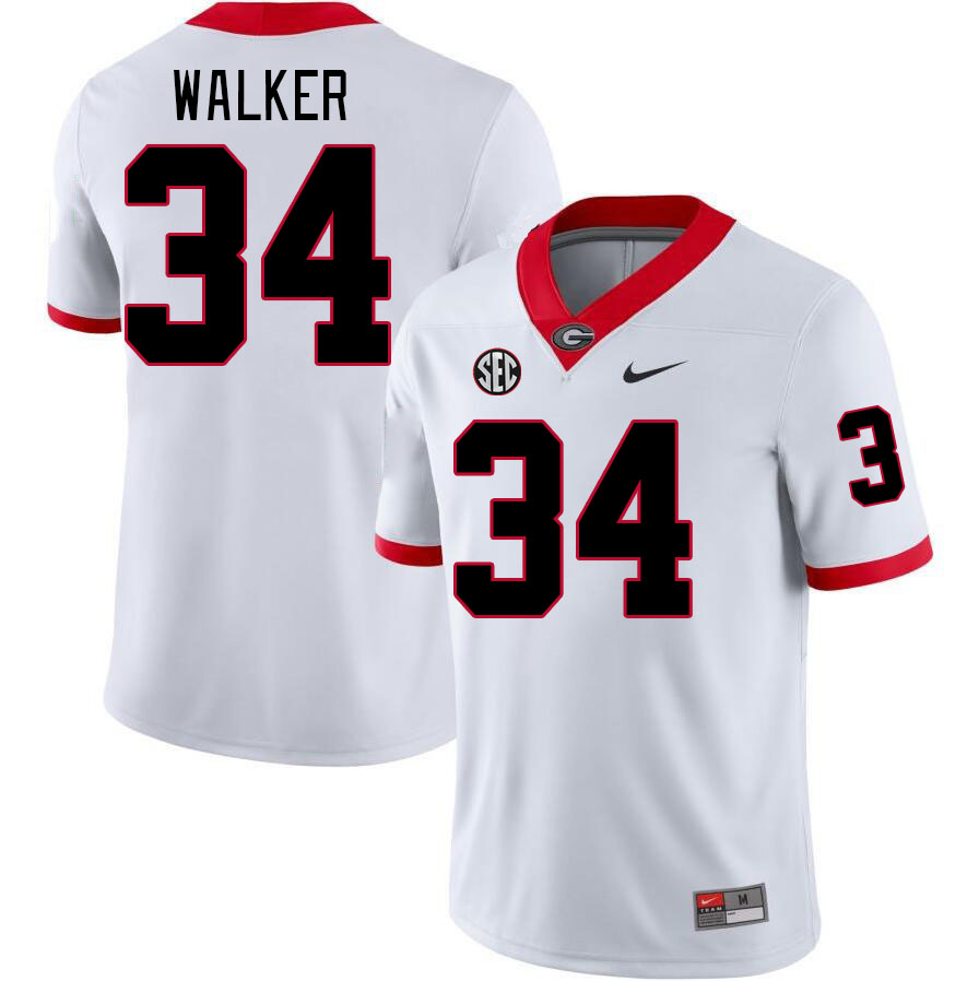 #34 Herschel Walker Georgia Bulldogs Jerseys Football Stitched-White
